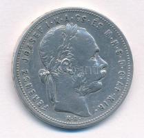 1881KB 1Ft Ag "Ferenc József / Középcímer" T:2,2- 
Adamo M15