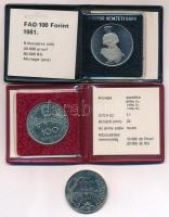 1981. 100Ft Ni "FAO I. - Világélelmezési nap" eredeti tokban, tanúsítvánnyal + 1984. 100Ft...