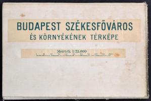1928 Budapest székesfőváros és környékének térképe utcajegyzékkel, 1:25000, M. kir. Állami Térképész...
