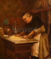 Jelzés nélkül: Tésztagyúró, olaj, fa, díszes fa keretben, 32,5×25,5 cm