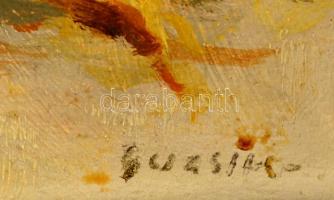 Guzsik Ödön (1902-1954): Virágcsendélet, olaj, fa, keretben, 50,5×41,5 cm