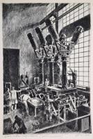 Grafikák a kohó- és gépipar életéből (Képcsarnok V.), 30 db rézkarc, papír, jelzettek (Kondor Lajos,...