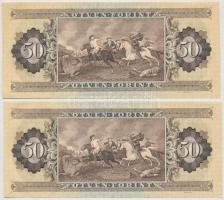 1986. 50Ft (2x) sorszámkövetők, nyomdai papírráncokkal T:I-