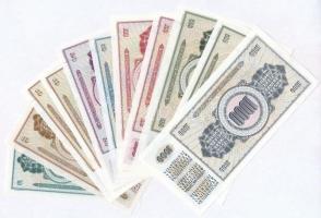 Jugoszlávia 1968. 5D + 1968-1981. 10D (3xklf) + 1978. 20D + 1968. 50D + 1981-1986. 100D (2xklf) + 19...