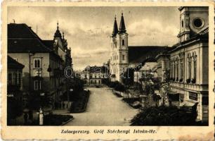 Zalaegerszeg, Gróf Széchenyi István tér. Szabó György cserkészbolt kiadása (fl)