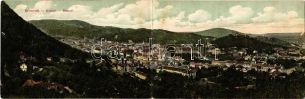 Brassó, Kronstadt, Brasov; kinyitható panorámalap / folding panoramacard (fl)