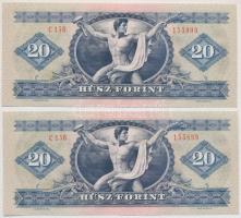 1975. 20Ft (2x) sorszámkövetők T:I-,II 
Adamo F16