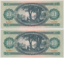 1962. 10Ft (2x) sorszámkövetők T:I-,II