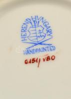 Herendi Viktória mintás nagy bonbonier, kézzel festett, jelzett, apró kopásokkal, d: 11,5 cm