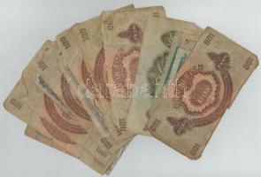 1944. 1P-100P (25x) "A Vöröshadsereg Parancsnoksága" T:III-,IV rossz tartású bankjegyek