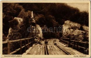 1933 Bakonyszentlászló, Cuha-völgy, vasúti híd, síneken ülő gyerekek (EB)