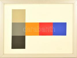 Dévényi János (1956-): Tónusok, színek, arányok (2019.) Akril, papír. Jelzett. 30x40 cm Keretben