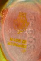 Zsolnay eozin mázas kis tálka lepattanással. Jelzett. 9,5 cm