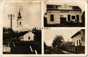 1943 Bököny, Görögkatolikus templom és parókia, Fő utca, Hangya Szövetkezet üzlete (fl)