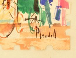 Pleidell jelzéssel: Forradalmi járművek. Akvarell, papír, üvegezett keretben,  30×22 cm