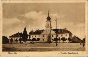 1927 Nagykőrös, Városháza, Takarékpénztár. Kiadja Bazsó Kálmán (EK)