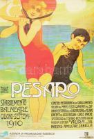 Régi olasz idegenforgalmi plakát modern reprintje, Azienda di promozione turistia Pesaro - Riviera Adriatica - Italia, feltekerve, 69×49 cm