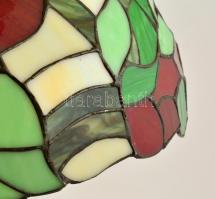 2 db antik Tiffany mintájú, masszív, nagyméretű ólomüveg asztali lámpa magyar színekkel. Búra átmérő...