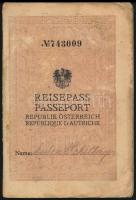 1929 Republik Österreich fényképes útlevél / passport