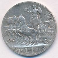 Olaszország 1913R 1L Ag "III. Viktor Emánuel" T:2,2- Italy 1913R 1 Lira Ag "Vittorio ...