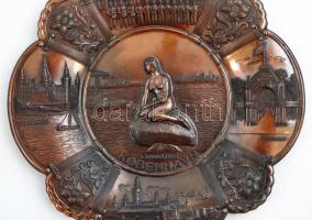 10 db különféle réz falitányér, dísztányér. kb 25 cm átmérőjűek