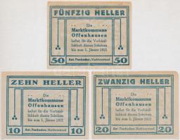 Ausztria / Offenhausen ~1920. 10h + 20h + 50h T:I- egyiken kis szakadás, kis sarokhiány Austria / Offenhausen ~1920. 10 Heller + 20 Heller + 50 Heller C:AU one with small tear, one with small missing corner