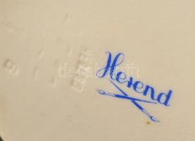 Herendi rózsás gyertyatartó, kézzel festett,  jelzett, apró lepattanásokkal, m: 7 cm