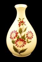 Zsolnay virágmintás kis váza, kézzel festett, jelzett, hibátlan, m: 11 cm