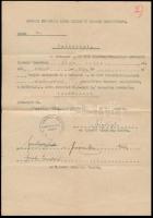 1945 Nemzeti Bizottság által kiküldött igazolás 1Ft állami és 1Ft Budapest városi illetékbélyeggel