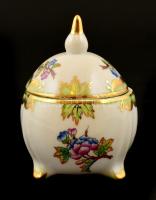 Herendi Viktória mintás kis tálka + kis bonbonier, kézzel festett, jelzett, kis kopásnyomokkal, d: 9...