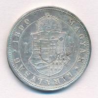 1890KB 1Ft Ag "Ferenc József / Barokk címer" T:2- lapkahiba Adamo M15