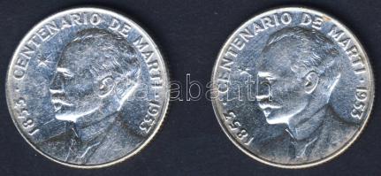 Kuba 1953. 25c Ag (2x) "100 éve született Jose Marti" T:3