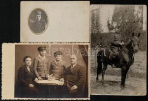 cca 1920-1940 12 db vegyes katonai fotó a Horthy-korszakból, 6×4 és 13×89 cm közötti méretekben
