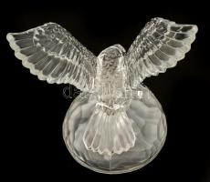 Sas figura, öntött kristályüveg, jelzés nélkül, m: 20 cm