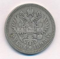 Orosz Birodalom 1898. 1R Ag "II. Miklós" T:3 
Russian Empire 1898. 1 Rouble Ag "Nich...