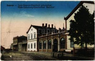 1920 Sopron, GYSEV (Győr-Sopron-Ebenfurti Vasút) pályaudvar, vasútállomás. Kiadja Piri Dániel (b)
