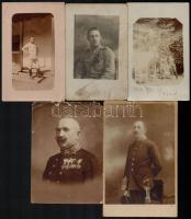 cca 1914-1918 Vegyes katonai fényképek az I. világháborúból, 9 db, 8×5 és 14×10 cm közötti méretekben