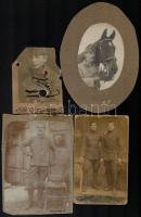 cca 1914-1918 Vegyes katonai fényképek az I. világháborúból, 9 db, 8×5 és 14×10 cm közötti méretekbe...