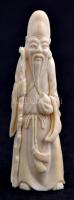 A három kínai Feng Shui isten egyike: Shou, cenzúrázó faragott csont, jelzés nélkül, m: 9 cm