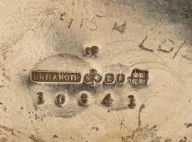 Britanoid ezüstözött alpakka teaforraló (hiányos) kannával, jelzett, jó állapotban, m:31 cm