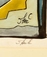 Szász jelzéssel: Arc. Vegyes technika, papír, üvegezett keretben, 17×8,5 cm