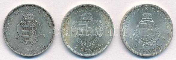 1935. 2P Ag "Pázmány" + 1935 2P Ag "Rákóczi" +  1936. 2P Ag "Liszt Ferenc&q...