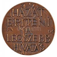 Tóth Sándor (1933-) DN Hazát építeni a legszebb hivatás egyoldalas Br plakett (81mm) T:1- kis patina