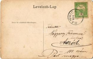 1908 Bánhida (Tatabánya), Templom, Nagyvendéglő, étterem, Községi óvoda. Art Nouveau (kopott sarkak ...