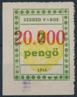 1946 Szeged városi 20.000P/2P ívsarki illetékbélyeg (6.000)