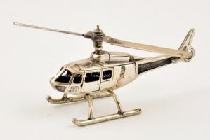 Ezüst(Ag) miniatűr helikopter, jelzett, h: 8 cm, nettó: 18,4 g