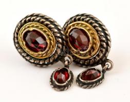 Ezüst(Ag) ékszerszett, nyaklánc, karkötő, fülbevaló, jelzett, bruttó: 41,4 g