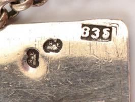 Ezüst(Ag) ékszerszett, nyaklánc, karkötő, fülbevaló, jelzett, bruttó: 41,4 g