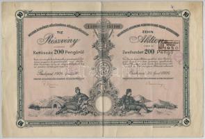 Budapest 1926. "Magyar Általános Kőszénbánya Részvénytársulat" tíz darab részvénye egyenké...