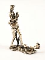 Ezüst(Ag) miniatűr figura, jelzett, m: 5 cm, nettó: 27,5 g